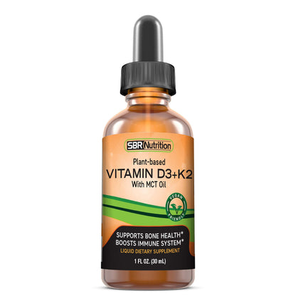 Vegan Vitamin D3 + K2 (MK-7) Liquid Drops with MCT – Peppermint Flavor
