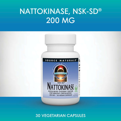 Source Naturals NSK-SD Nattokinase, 200 mg, 30 Vegetarian Capsules – Supports Healthy Circulation