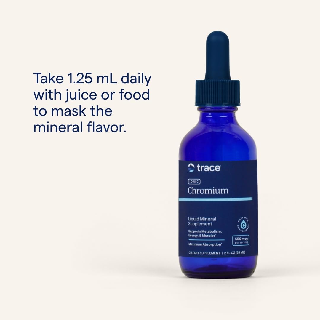 Trace Minerals Ionic Chromium Drops – Liquid Chromium for Metabolism and Energy | 2 oz