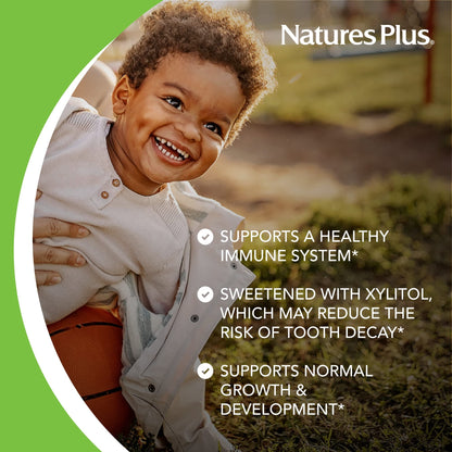 Natures Plus Animal Parade Gold Kids Multivitamin – Grape Chewables, 120 Count, Vegan & Gluten Free