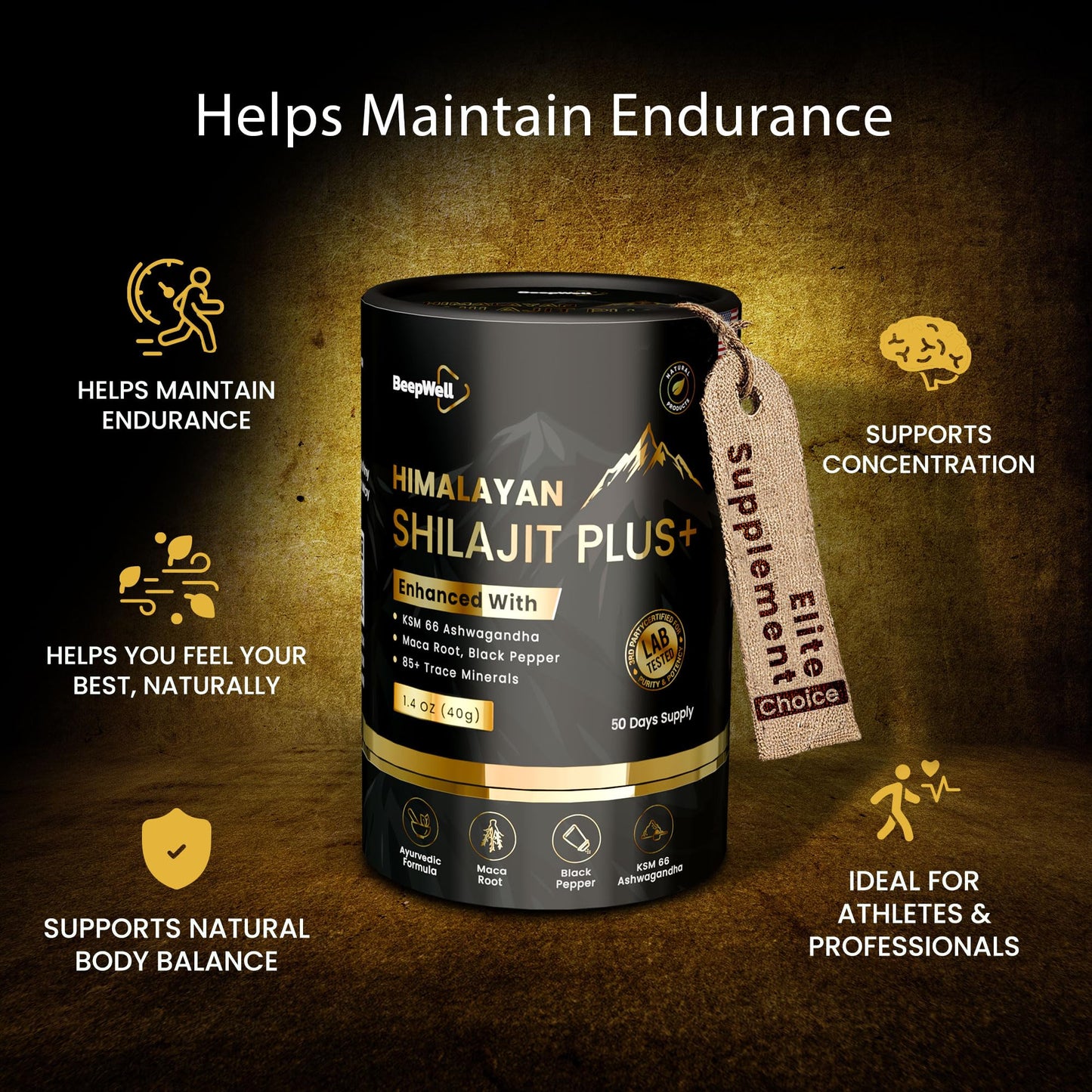 Pure Himalayan Shilajit Resin 40g – 50 Servings, 85+ Minerals, Ashwagandha