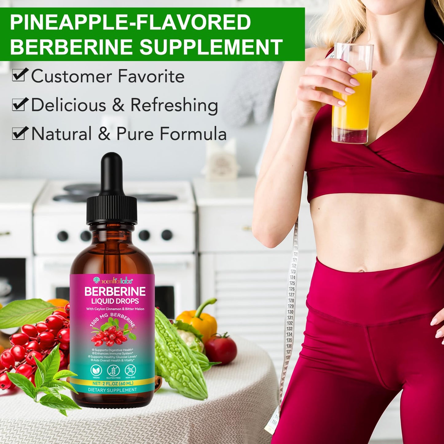 Berberine Liquid Drops 60ml with Ceylon Cinnamon – Immune & Digestive Support