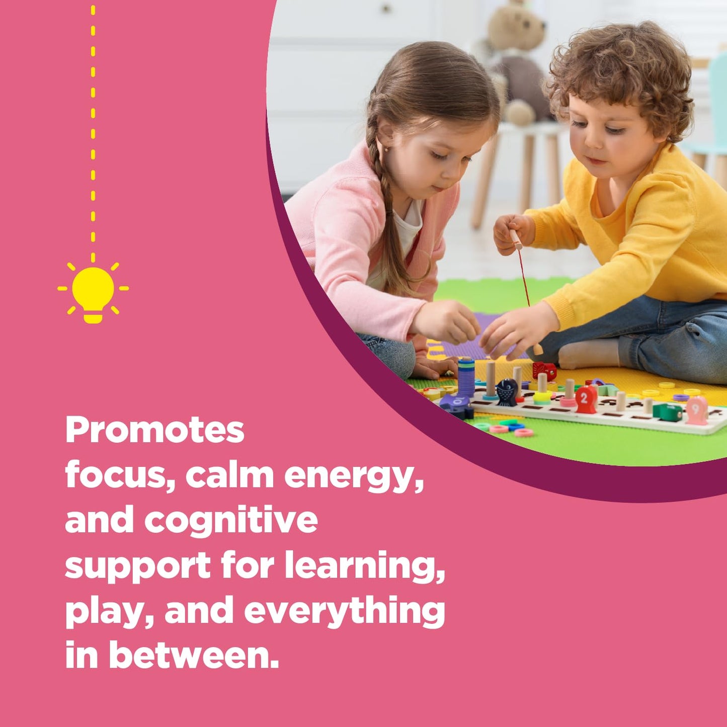 Vegan Kids Focus Gummies – Potent Chewable Brain Support for Children (60 Count, 3 Pack) – Non-GMO & Gluten-Free
