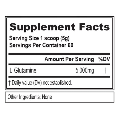 Pure Vegan L-Glutamine Powder 5g Unflavored | EVLUTION Nutrition