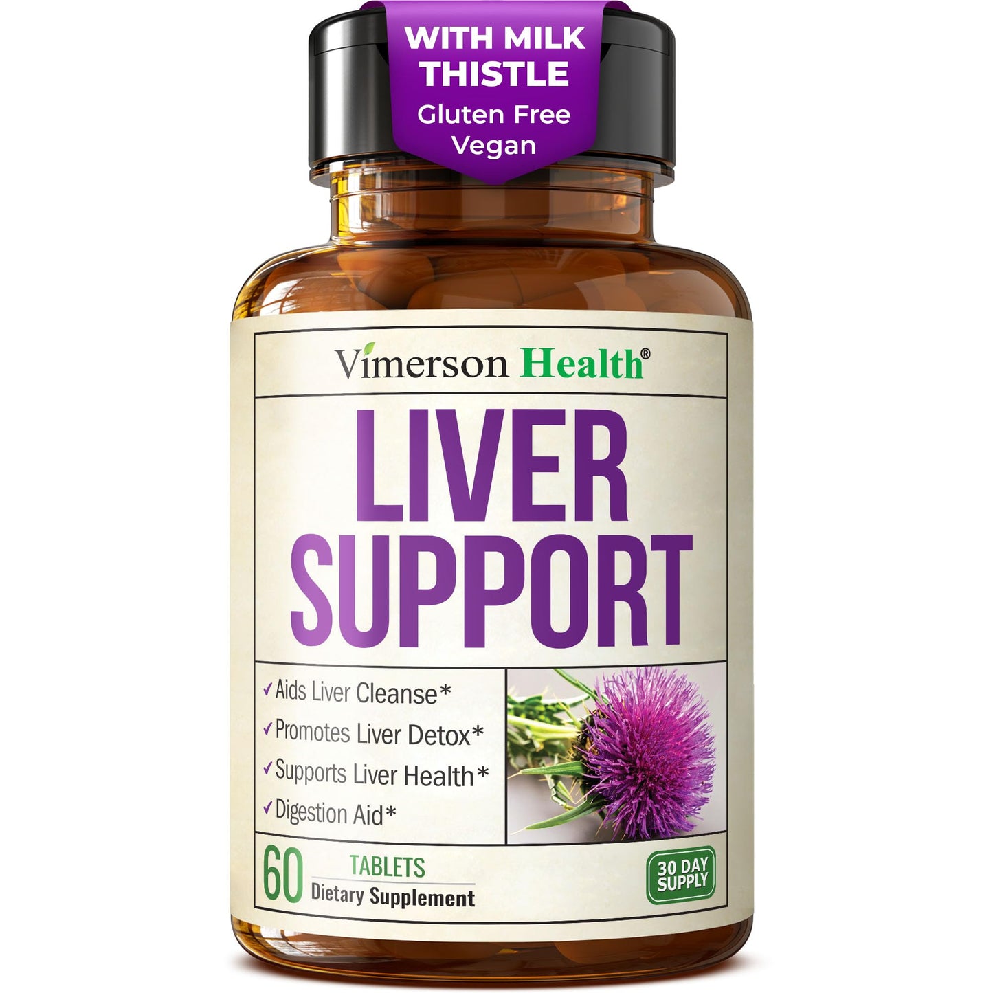 Vegan Liver Cleanse Detox & Repair  Milk Thistle & Dandelion Root | 60 Tablets