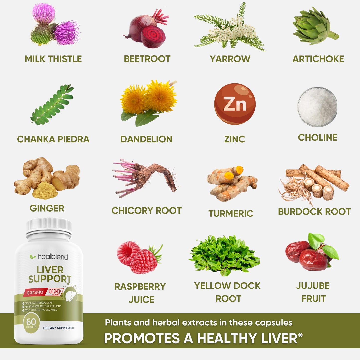 Liver Support - Natural Milk Thistle & Zinc Detox Supplement | 60 Veggie Capsules (30 Days Supply)