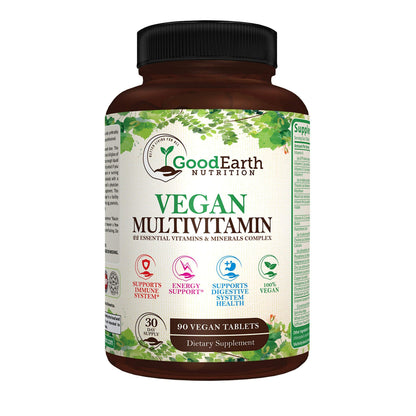 Vegan Multivitamins for Men & Women – Daily Multivitamin with A, B, C, D3 & Zinc