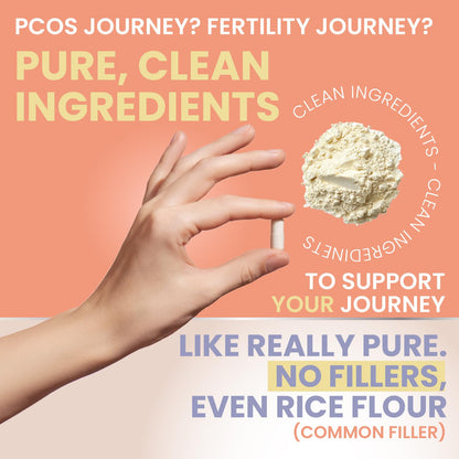 Vegan Myo-Inositol & D-Chiro Inositol Supplement for Women - PCOS Relief, Hormonal Balance, Ovarian Support, Ovulation Support Supplement - Ideal Ratio 40:1-90 Cap - Fertility Supplements for Women