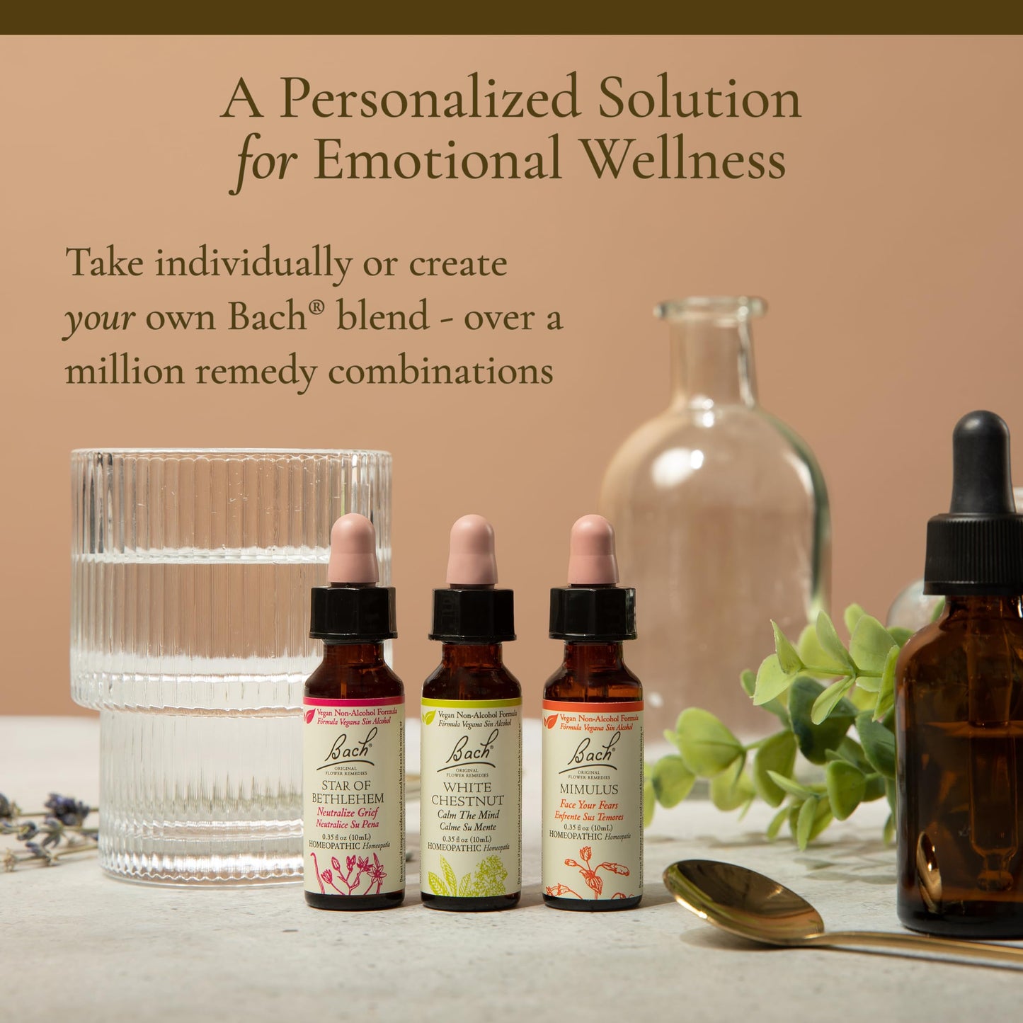 Bach Original Flower Remedies Full Set (Non-Alcohol) - 38 + 2 Rescue Remedy, 40 Droppers