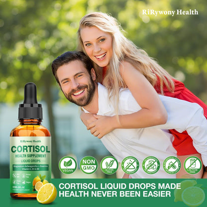 Cortisol Detox Supplement for Women & Men - Magnesium Glycinate, Ashwagandha, L-Theanine, Phosphatidylserine | 2 oz Lemon Drops