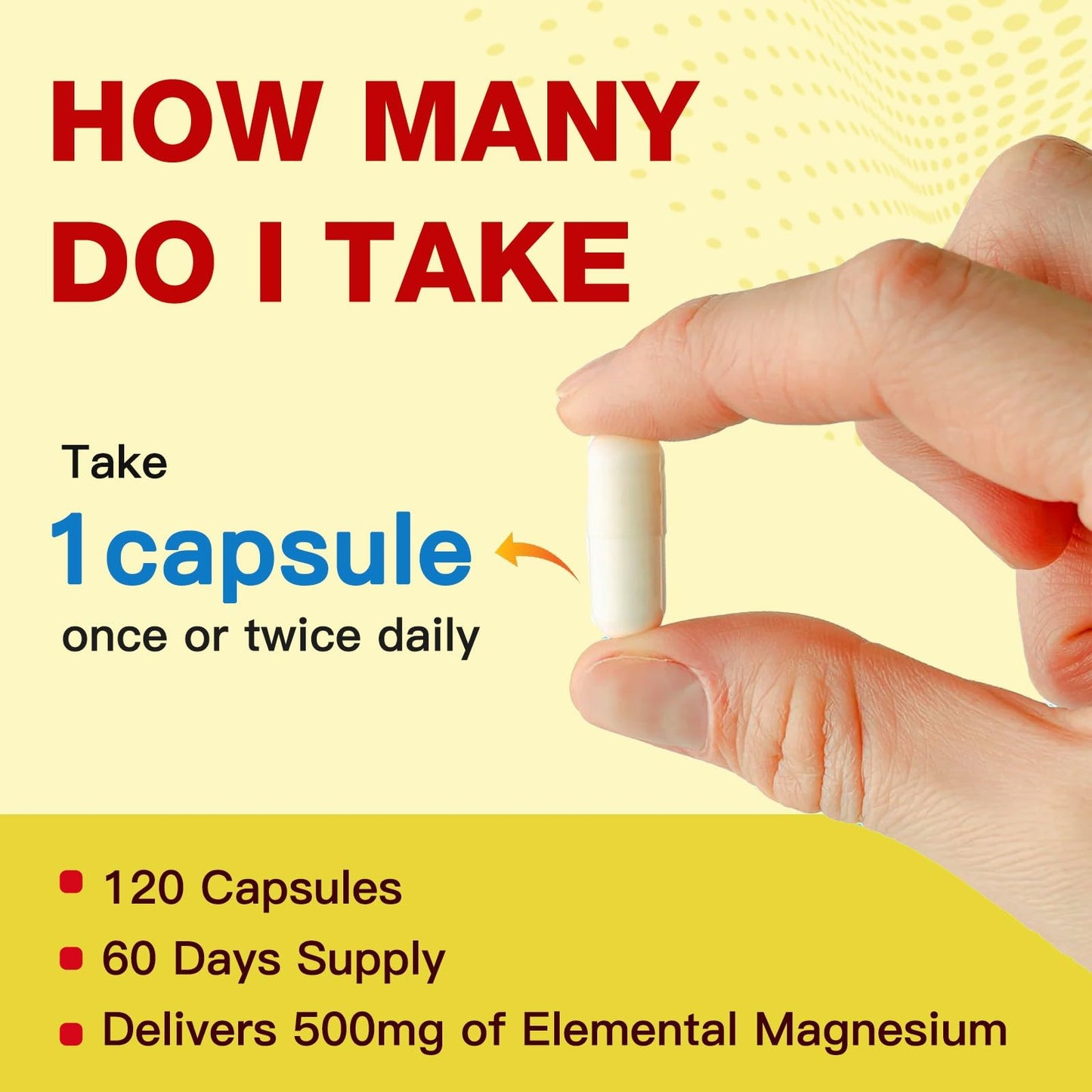 10-in-1 Magnesium Complex 500mg Glycinate, Citrate & Malate - Vitamin D3 & Zinc - 120 Capsules