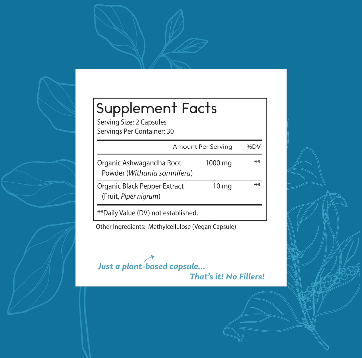 Thomas' Organic Ashwagandha 1000mg – Stress & Mood Support
