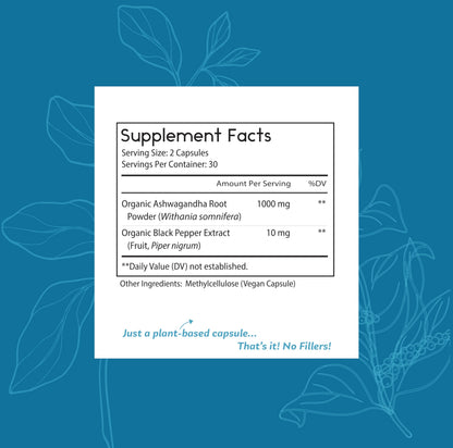 Thomas' Organic Ashwagandha 1000mg – Stress & Mood Support