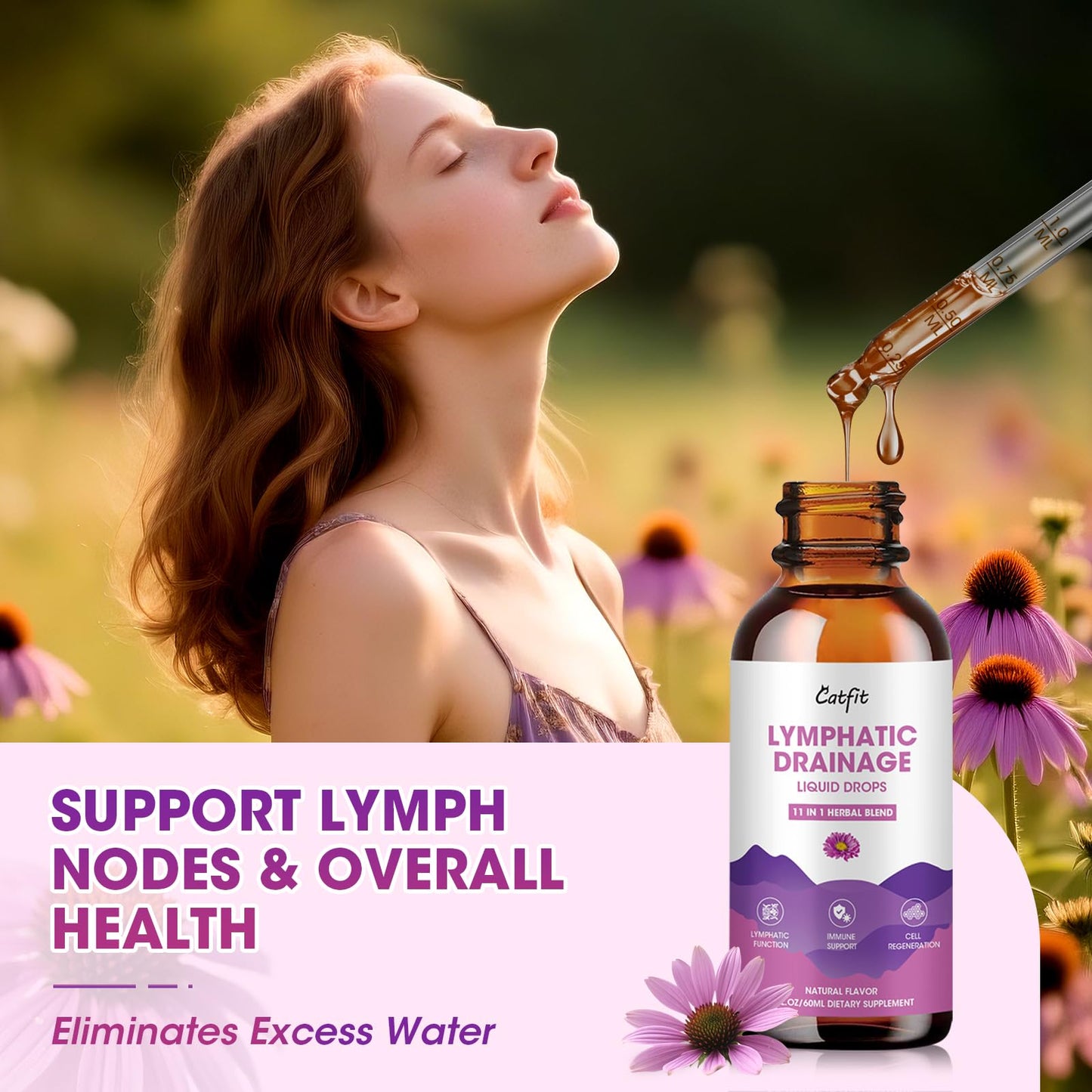 Lymphatic Drainage Drops Supplement - Immune Support, Detox, Liver Health (2 Oz) | Vegan & Non-GMO