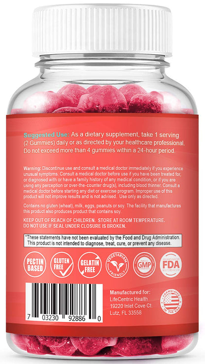 Biotin Gummies for Hair Growth - Max Strength 10000mcg | Vegan & Non-GMO