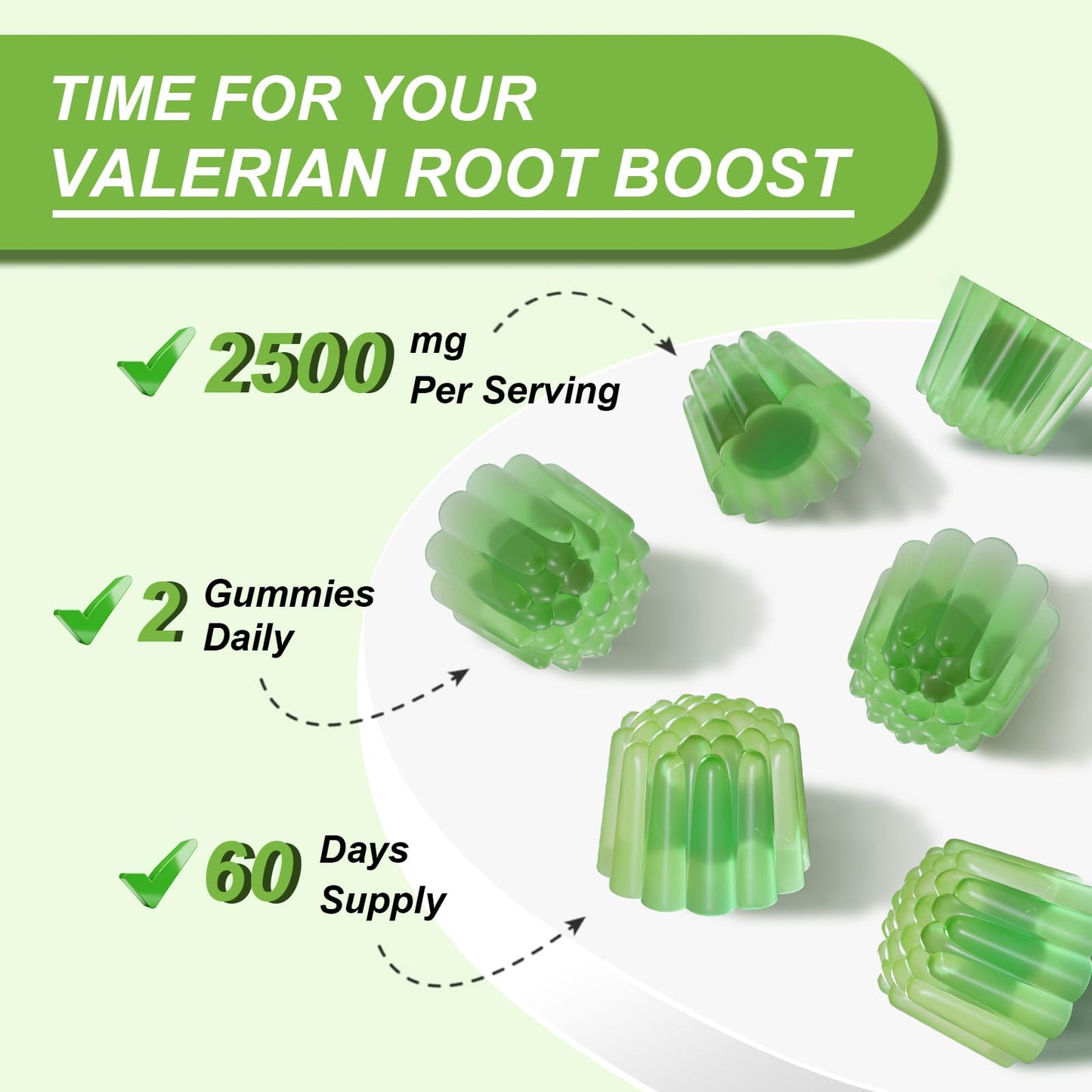 2 Pack Organic Valerian Root Gummies – Calming Sleep Support (Melatonin Free)