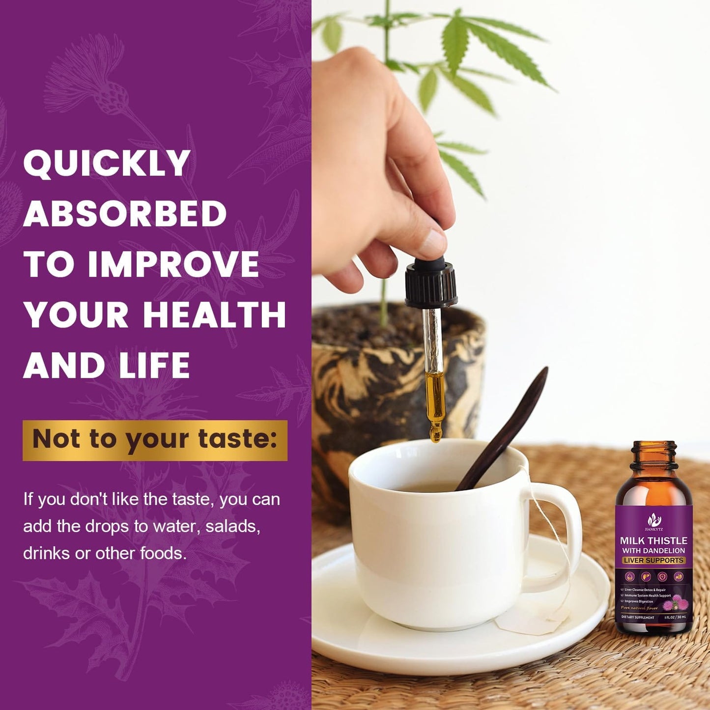 Milk Thistle Liver Detox Drops – Organic 2 Pack, 1 oz | Gluten-Free, Non-GMO