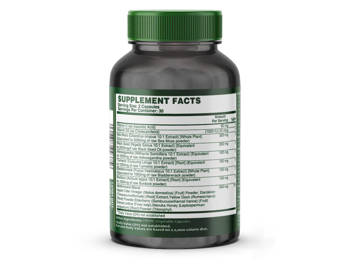 Sea Moss All-in-One Capsules with Black Seed, Turmeric & Ashwagandha