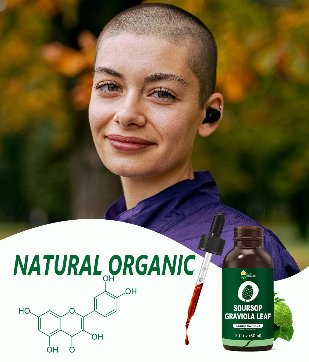 Organic Soursop Graviola Leaf Extract Liquid Drops | Soursop Bitters Liquid | High Absorption, Enhanced Bioavailability | Vegan, Non-GMO, Gluten Free | Immune Support | 2 Fl Oz