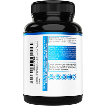 L-Citrulline 3000mg Supplement – 240 Capsules | Vegan, Non-GMO, USA Made