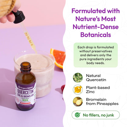 Quercetin Liquid Drops with Bromelain & Zinc – Immune Support (2 oz)