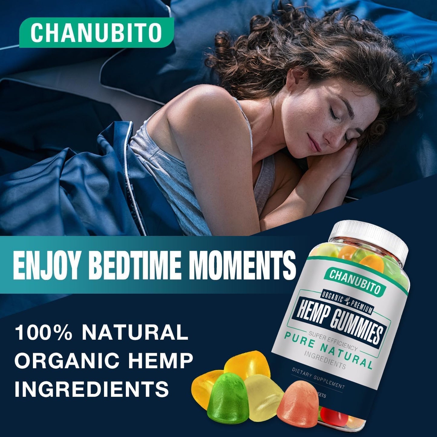 Hemp Gummies for Pain, Sleep & Anxiety - Organic, Vegan, Non-GMO