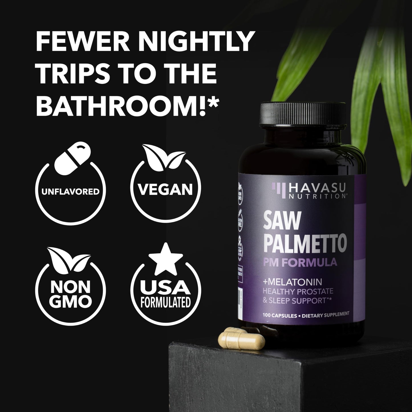 Saw Palmetto PM with Melatonin 3mg – Night Time Prostate & Sleep Support