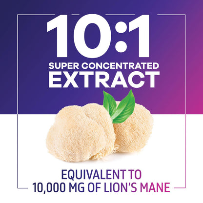 Lions Mane Mushroom Capsules 10,000mg – Memory & Focus Support | Vegan | USA Bottled | 60 Count
