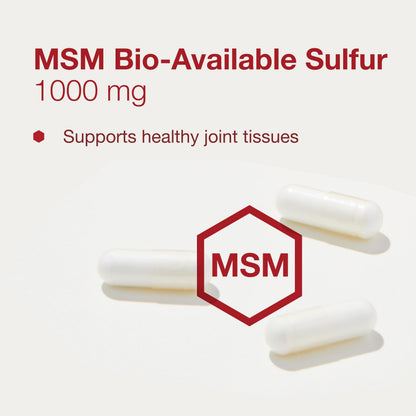 Protocol MSM Bioavailable Sulfur 1000mg | Joint Health & Hair, Skin & Nails | Vegan & Non-GMO | 180 Veg Capsules
