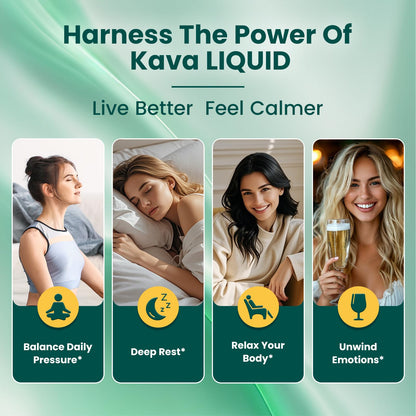GZ HAOYUAN Liposomal Kava Drops – Calming Kava Liquid with GABA & Ashwagandha