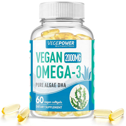 Vegan Omega-3 DHA Supplement - Algae Oil 800mg per Serving | 60 Softgels