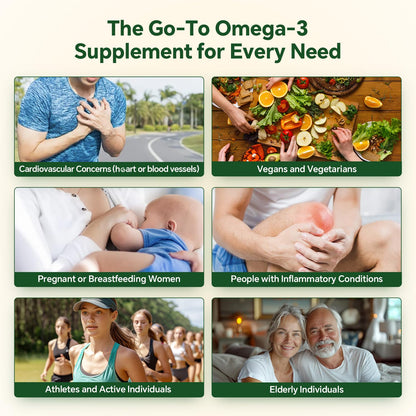 Vegan Omega 3 Gummies 1200mg - Dual Layer Algae DHA 600mg / EPA 400mg