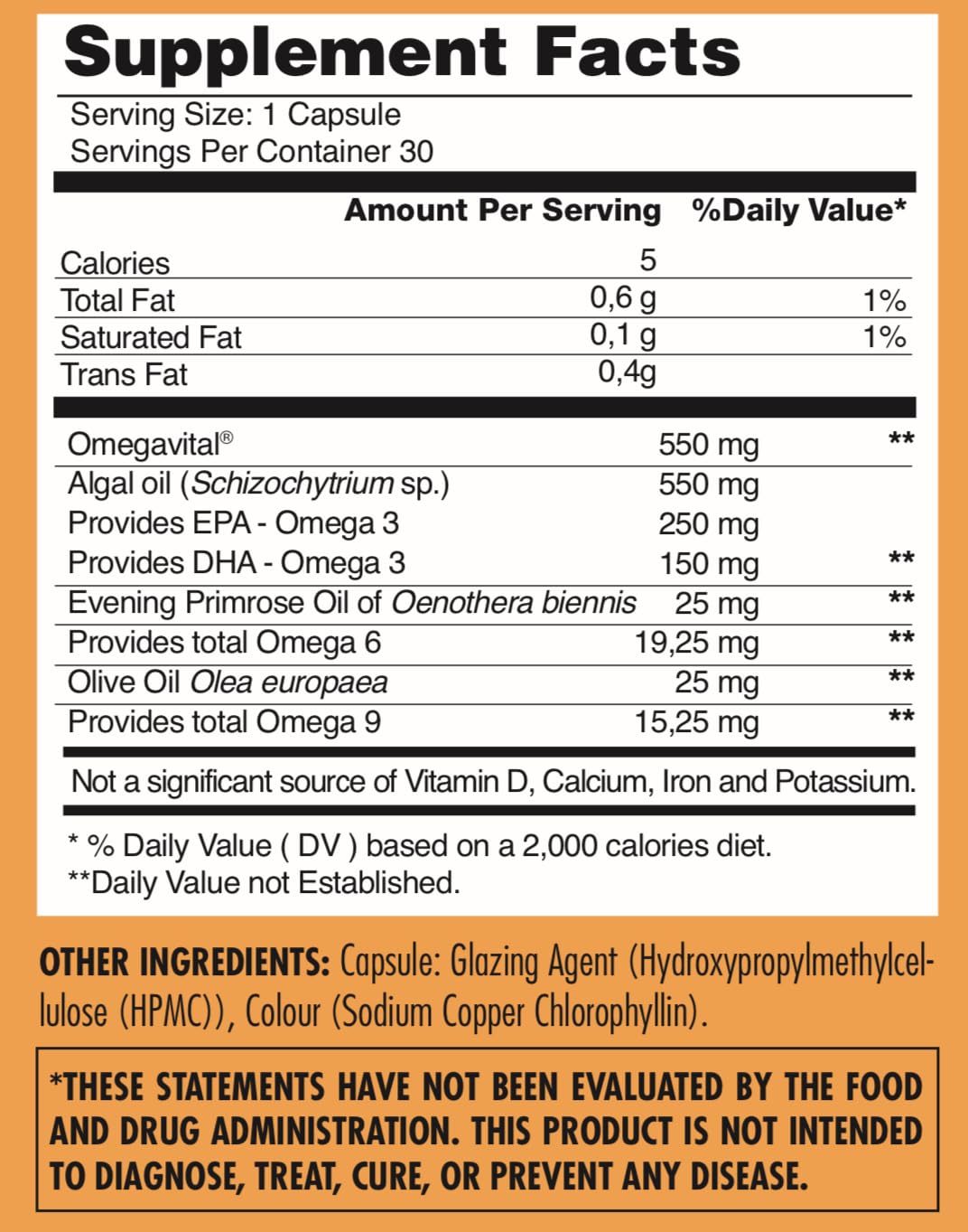 Vegan Omega Gold: Plant-Based Omega 3, 6 & 9, 30 Capsules