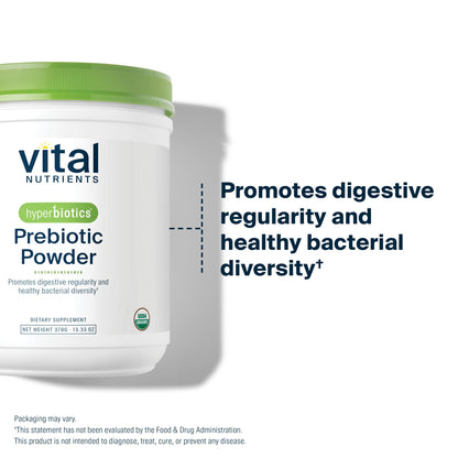 Hyperbiotics Vital Nutrients Organic Prebiotic Fiber Powder | Gut Health & Digestive Regularity | 54 Servings