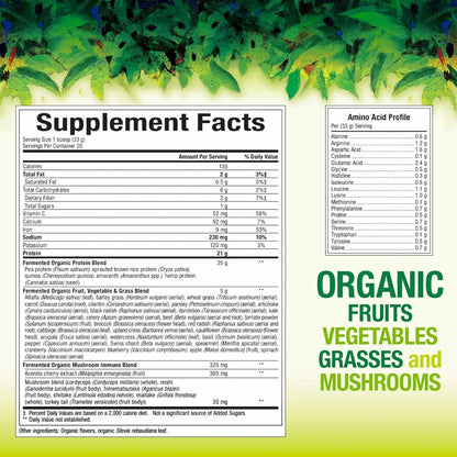 Whole Earth & Sea Organic Fermented Protein & Greens – Vegan Protein, Tropical, 1 lb 7.3 oz | Natural Factors BritishVita | Premium UK Vitamins & Wellness Supplements