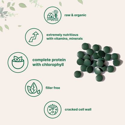 Organic Chlorella Tablets 500mg | 720 Tabs (360g) | Broken Cell Wall | Non-GMO