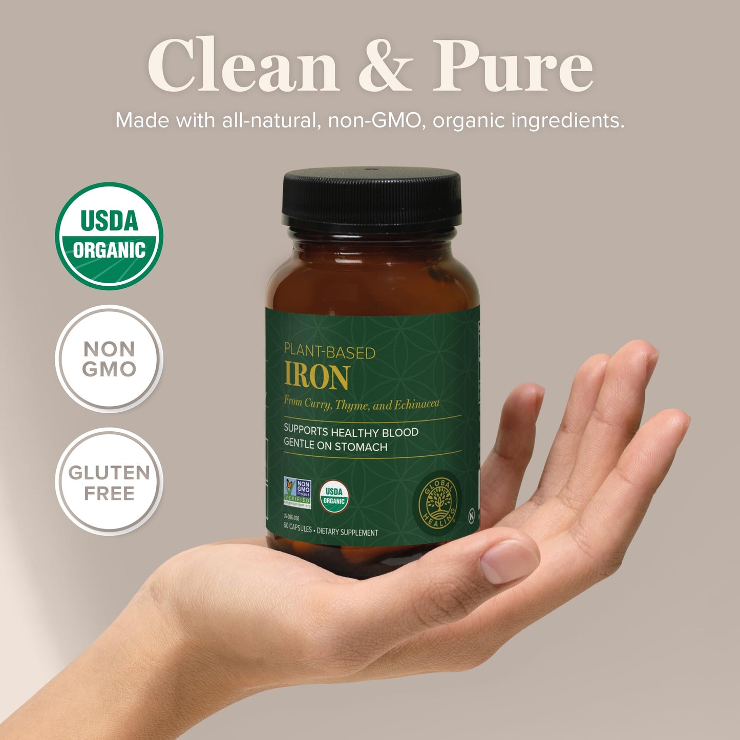 Global Healing Liquid Iron Supplement (2 oz) – Blood Builder with Curry Leaf