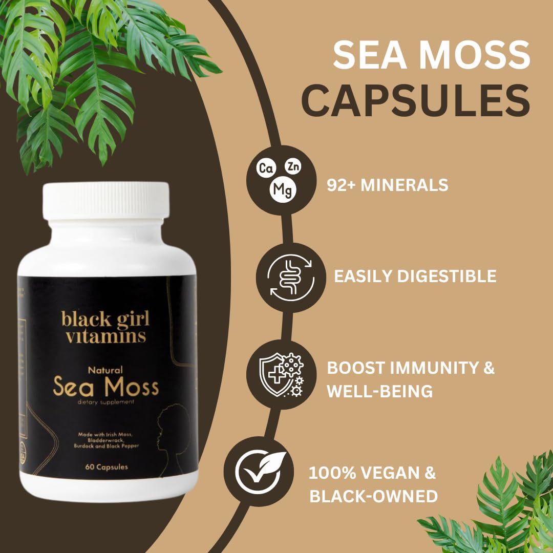 Organic Sea Moss Capsules – 92 Minerals | Vegan Immune & Thyroid Support