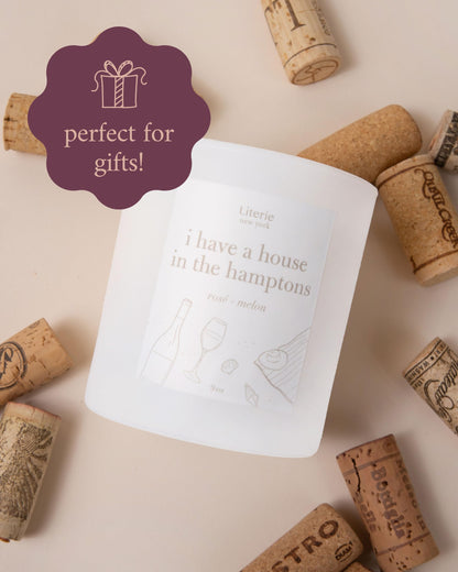 Literie NYC-Inspired Scented Candle: Hamptons Rosé & Melon, 9oz, 50h Burn