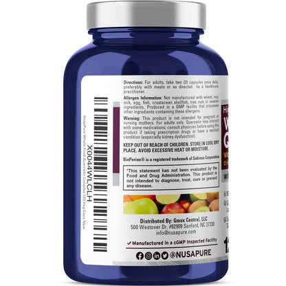 NusaPure Quercetin with Bromelain 500mg | 120 Veggie Caps | Non-GMO, Vegan | Bioperine