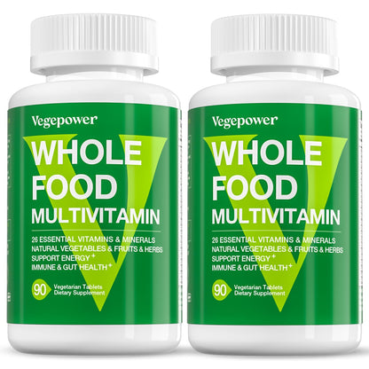 VEGEPOWER Vegan Whole Food Multivitamin for Men & Women | Methylated Formula - 180 Count