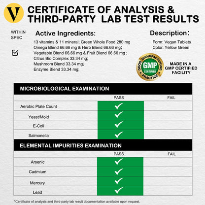 VEGEPOWER Vegan Whole Food Multivitamin for Men & Women | Methylated Formula - 180 Count
