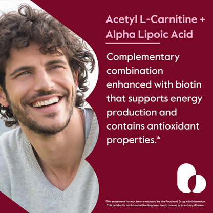 BESTVITE Acetyl L-Carnitine 500mg & Alpha Lipoic Acid 200mg per Capsule with Biotin (120 Vegetarian Capsules) - No Stearates - Vegan - Non GMO - Gluten Free