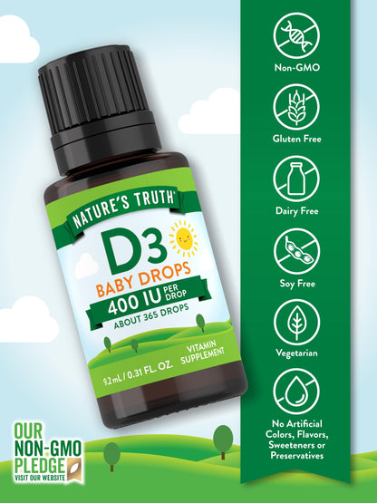 Nature's Truth Vitamin D Drops for Infants — 400 IU, 9.2 mL
