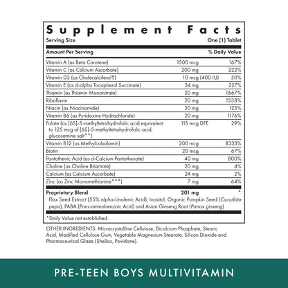 MICHAEL'S Health Naturopathic Programs Pre-Teen Boys Daily Multivitamin - 60 Vegetarian Tablets - Kosher