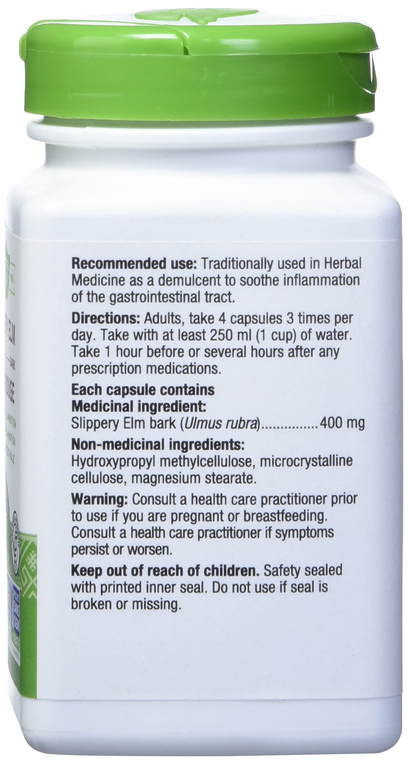 Nature's Way Slippery Elm Bark - 100 Vegetarian Capsules (2 Pack) | TRU-ID Certified, Non-GMO Project Verified