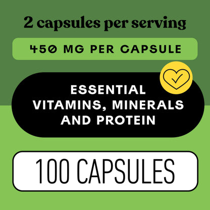 Pure Alfalfa Leaf Capsules 450mg - 100 Vegan, Organic | Complete Natural Products