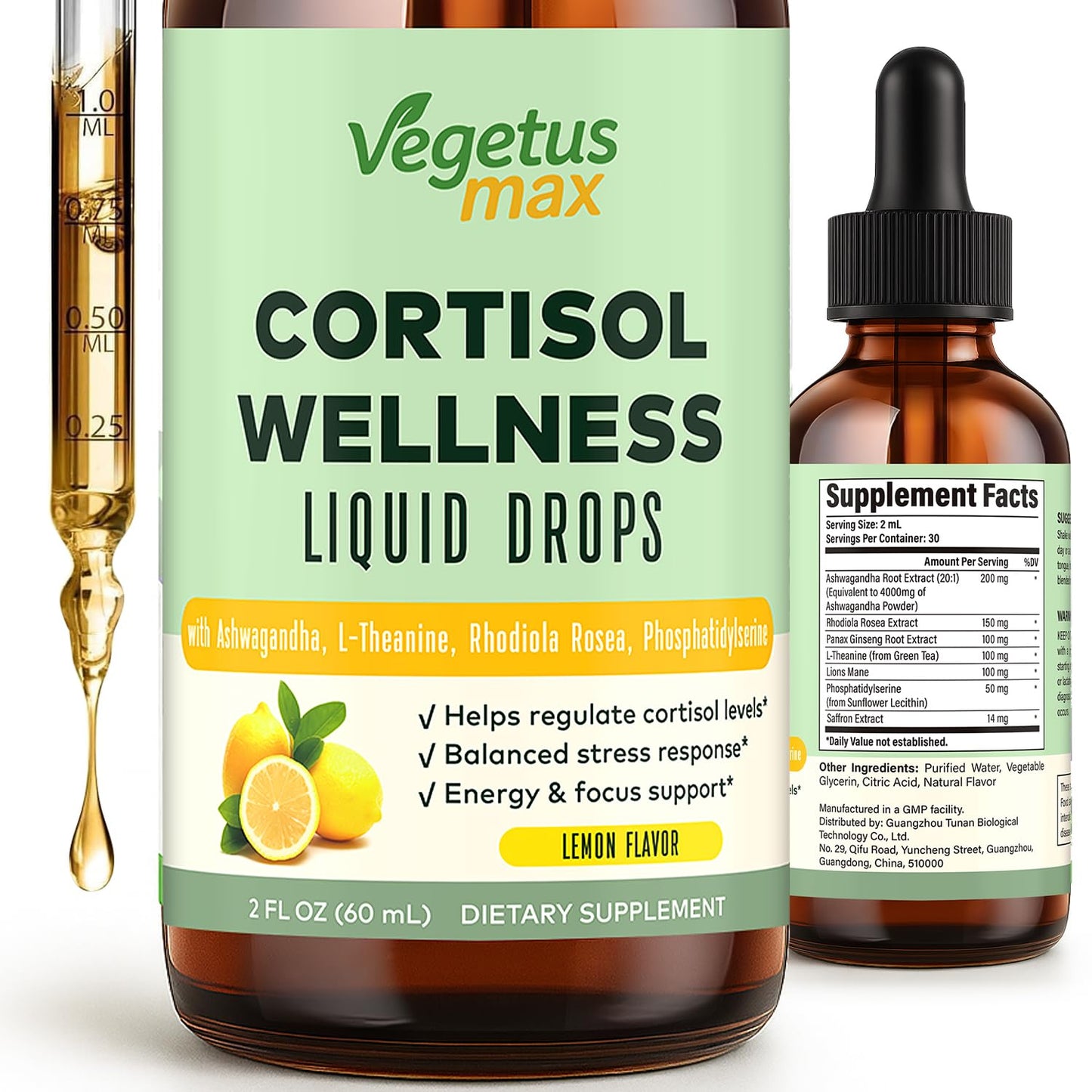 VEGETUSMAX Cortisol Drops – Sleep Support & Stress Relief for Women
