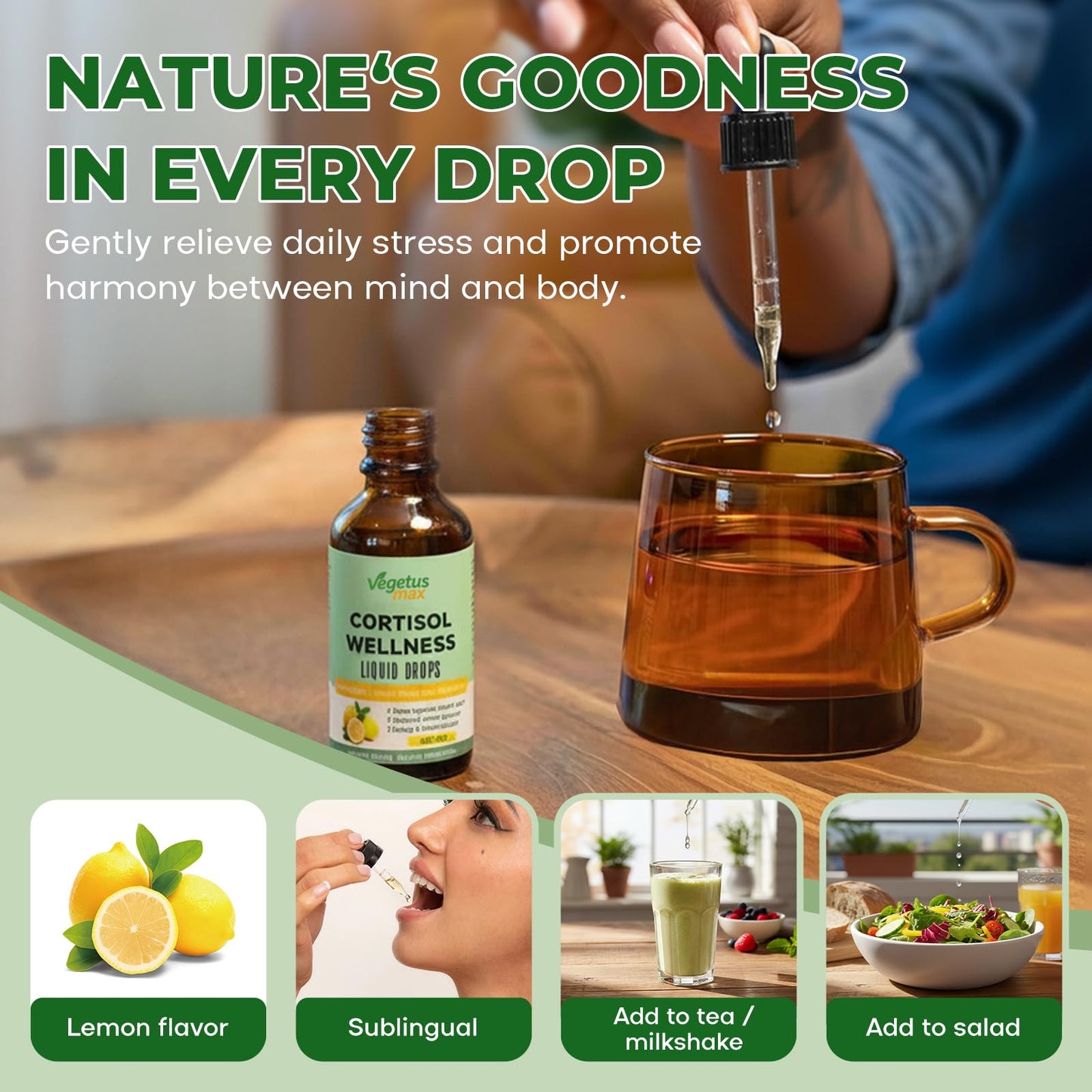 VEGETUSMAX Cortisol Drops – Sleep Support & Stress Relief for Women