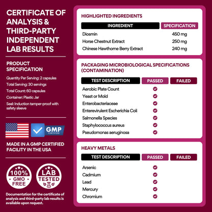 VoomVaya Vein Away – Vein Support & Circulation for Women 40+ | 60 Capsules